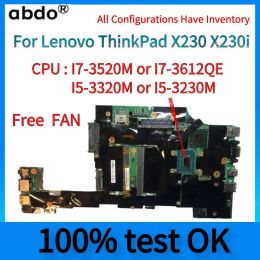 Motherboard For Lenovo ThinkPad X230 X230i Laptop Motherboard.With i73520M I5 I3 3th Gen CPU. Free FAN.100% Test Work