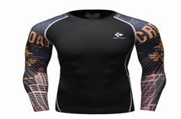 Mens Compression Long sleeve Breathable Quick Dry T Shirts Bodybuilding Weight lifting Base Layer Fitness Tight Tops Tshirt5616858