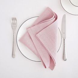 Pure Linen Dinner Cloth Napkins Set, 100% Natural Fabric, Washable Placemats for Home, Kitchen Decor, 34x34cm Flax, TJ7641, 4Pcs