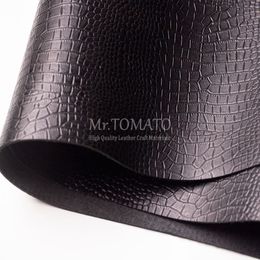 Black emboss crocodile cowhide leather thick genuine leather brown skin carving cowhide leather leathercraft materials diy
