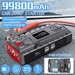 New 99800mAh Car Jump Starter Power Bank 5000A Auto Emergency Battery Booster Starting Device Charger Diesel Petrol Cars Camping