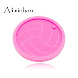 DY0383 Shiny volleyball mold Silicone Molds DIY resin epoxy keychains Mould for jewelry Key ring pendant decoration