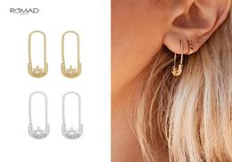 Punk Pin Stud Earrings For Women Exquisite INS Anise Star Pattern Pins Design Piercing Earings Silver 925 Jewellery Kolczyki7061149