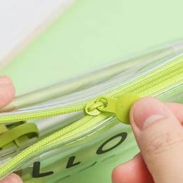 Avocado Pencil Case for Girls Cute PVC Transparent Pen Bag School Supplies Stationery Pouch Kawaii Pencil Box Canetas escolar