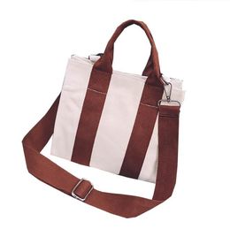 New Canvas Women's Bag Casual Stitching Crossbody Bag Large Capacity Bags Contrast Color Women's Tote Bag sling bag