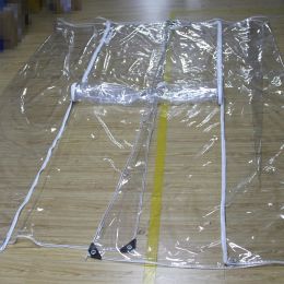 PVC Transparent Rainproof Cloth Zipper Tarpaulin 0.32mm Outdoor Waterproof Tarpaulin Customize Door Curtain