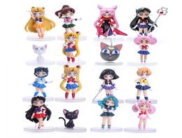 16 stks set anime sailor moon sailor mercury venus mars figuur tsukino usagi jupiter saturnpvc speelgoed action figure set9212308