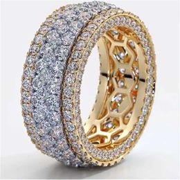 Band Rings Handmade Luxury Ring 925 Sterling Silver 150 Round Diamond CZ Party Wedding Ring Mens Finger Jewellery J240410