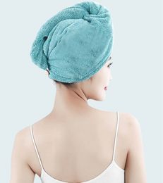 Super Microfiber Towel Hair Towel Bath Towels For Adults Women Home Solid Colour Soft Coral Velvet Shower Cap Dry Hair Cap 1pc