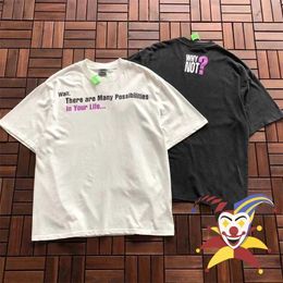 Men's T-Shirts SAINT MICHAEL T-Shirt Men Women Washed Black WHY NOT? Puff Print Tee Tops Summer Style T Shirt J240409