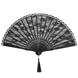 Spanish Victorian Hand Fan For Wedding Party Favor Fancy Dress Black270B