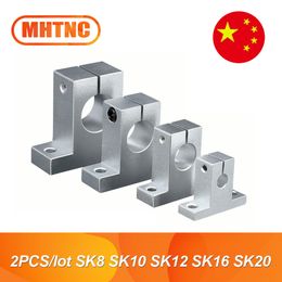 2 pc/lot SK8 SK10 SK12 SK16 SK20 SK25 linear shaft rail shaft Side Blocks support bearing for CNC 3D printer