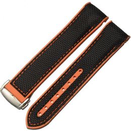 Silicone Fabric Canvas Watch Strap For Omegaseamaster Omega Planet Ocean 8900 9900 Watch Band 22MM266N
