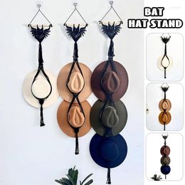 Hooks Nordic Style Hand-woven Cotton Rope Hanging Hat Organizer Display Rack Storage Cap Holder Scarf Hanger Wall Decor Tapestry