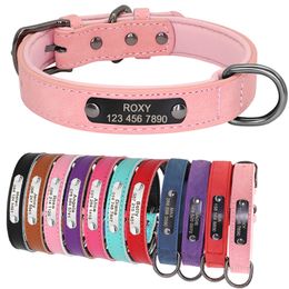 PU Leather Custom Dog Collar Personalised Puppy Collar Free Engraved Pet Collars for Small Medium Large Dogs Pitbull Chihuahua