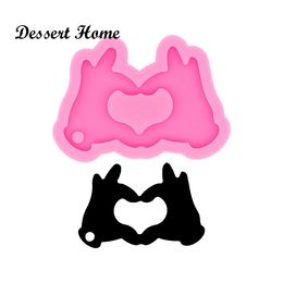 DY0118 Shiny Epoxy Resin Molds Sign Language I Love You Mold for DIY Keychain jewellery making , Hand Silicone Earring Molds