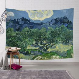 Home Decor Painting Pattern Tapestry Wall Hanging Creative Art Oil Background Cloth Bedroom