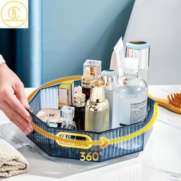 360 Degree Rotating Plastic Cosmetics Storage Box Household Desktop Sundries Containers Family Snacks Makeup Organiser 240329