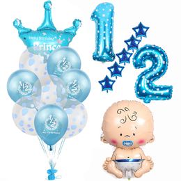 Amawill My 1/2 Birthday Balloons Banner Hat Baby Shower Boy Girl Half Birthday Party Decorations Kids Six Months Party Supplies