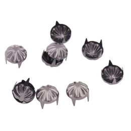 9mm Metal Studs Round Four Claw Rivets Gun black For Leather Studs Rivets For Clothes Accessories For Bags DIY Craft Decoration