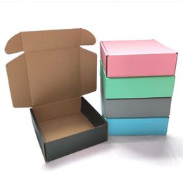 15pcs Pink Three Layer Super Hard Paper Box Wig Blank Packaging Box Green Folded Gift Package Carton