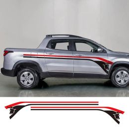 Pickup Body Side Stickers For Fiat Toro Volcano Freedom Truck Waist Line Vinyl Covers Car Decor Decals Auto Tuning Accessories