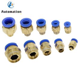 1PCS Male thread 1/8'' 1/4'' 3/8'' 1/2'' to Tube 4 6 8 10 12mm Straight Push in Fitting Pneumatic Push to Connect Air