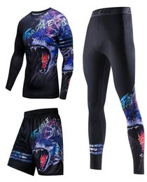 Chinese Style Men Compression Sport Suits Gym Fitness Tight suits Training Running Breathable Quick Dry Sportswear Exercise Workou6744781