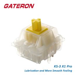 Accessories GATERON Milky Yellow Red Pro KS3 X1 Lubrication Linear 5 Pin DIY Hotswap Gaming Mechanical Keyboard Switch