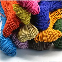 1/8 Inch (3mm) Elastic Band Round Braided Stretch Strap Cord Roll in Multi Colour for Homemade DIY, Knitting, Sewing Random