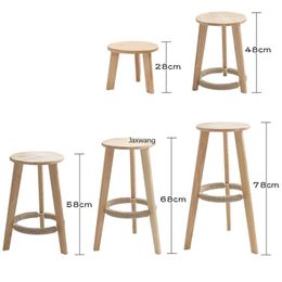 Nordic Bar Chairs Solid Wood Bar Chair Backrest Bar Stool Modern Minimalist Living Room Front Desk Chair Home High Feet Stool