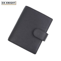 Backpack OX KNIGHT Mini A7 Notebook With 1925 MM Silver Rings Pebbled Grain Leather Week Planner Organiser Journey Diary Sketchbook