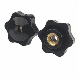 M4/M5/M6/M8/M10/M12 black nut rubber head knob nut manual plummer nut brass thread with and without hole