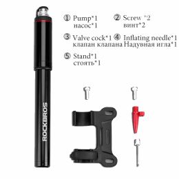 ROCKBROS Bike Bicycle Pump Aluminium Alloy 150PSI High Pressure Mini Air Pump For Bike Cycling Tyre Inflator MTB