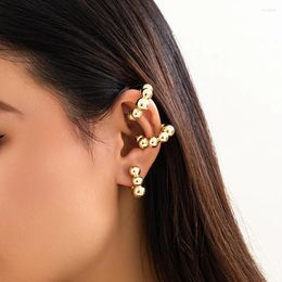 Backs Earrings 1Pair Unique Punk CCB Ball Beads Clip For Women Trendy No Piercing Ear Cuff Fake Cartilage Earring Jewellery Accessories