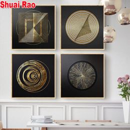 diamond painting complete novelty Retro Abstract Gold Pictures 4 pcs diamond embroidery sale 5d diy diamond mosaic wall stickers