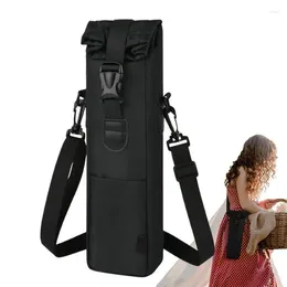 Storage Bags Bottle Carrier Bag Molle Water Pouch Sports Case Insulated Black With Shoulder Strap