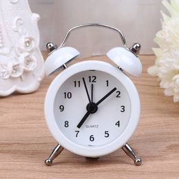 Portable Mini Round Alarm Clock Desktop Table Bedside Clocks Decor Drop Shipping