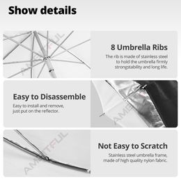 Godox 91cm 36"Double Layers Reflective and Translucent Black White Umbrella for Studio Flash Strobe Lighting