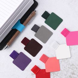 4 pcs/set Pen Clips Self-adhesive Pen Holder Elastic Loop Leather Self-Adhesive Notebook Accessories Portable Office Stationery