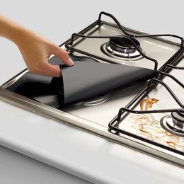 WIKHOSTAR 4pcs/set Gas Stove Protectors Reusable Cooker Cover Liner Clean Mat Pad Stovetop Protector Kitchen Accessories