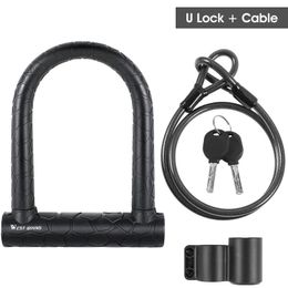 WEST BIKING Bicycle Lock Bike Lock Anti-thief U Lock Mount For Bicycle Lock Frame Security Steel Lock Motorcycle Scooter Lock