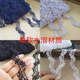 3 Metres Blue Purple Ivory Black Water Soluble Polyester Lace Trim Embroidery Lace Applique Sewing Crafts Hot Sale 3cm