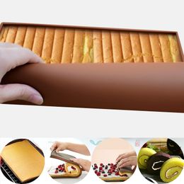 Food Grade Silicone Baking Mat Non-Stick Cake Roll Mat Oven Liner Swiss Roll Pad Bakeware Mat Silicone Mold Bakeware Baking Tool