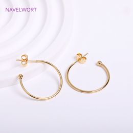 3 Sizes 18K Gold Plated C Shape Earrings Hooks With Earring Back For Women DIY Jewellery Making Accessories Wholesale