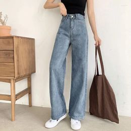 Women's Jeans Spring Autumn Loose 2024 High Waist Straight Pants Y2k Baggy Denim Clothes Korean Style Clothing Leg Width Urban