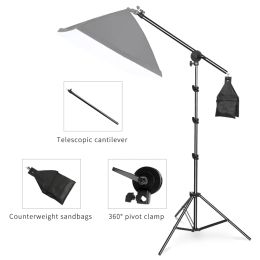 Photography 2M Tripod 2-in-1 Light Stand with 1.4M Boom Arm And Empty Sandbag For Photo Studio Supporting Softbox Ring Light