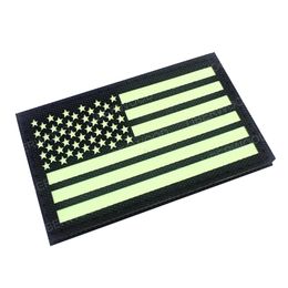 Glow In the Dark Emblem USA America Flag US Reversed Reflective Patch Right Left Arms Army Navy Air Force Seal Uniform Badges