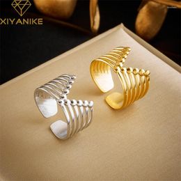 Cluster Rings XIYANIKE 316L Stainless Steel V-shaped Ring For Woman Opening Couple Creative Trends Party Jewellery Gifts Accessories Bague