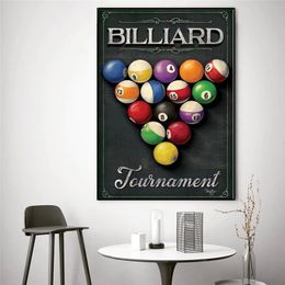 No Frame Billiards Tournament Poster Wall Art Print Canvas Painting Nordic Posters and Prints Wall Pictures Room Decor